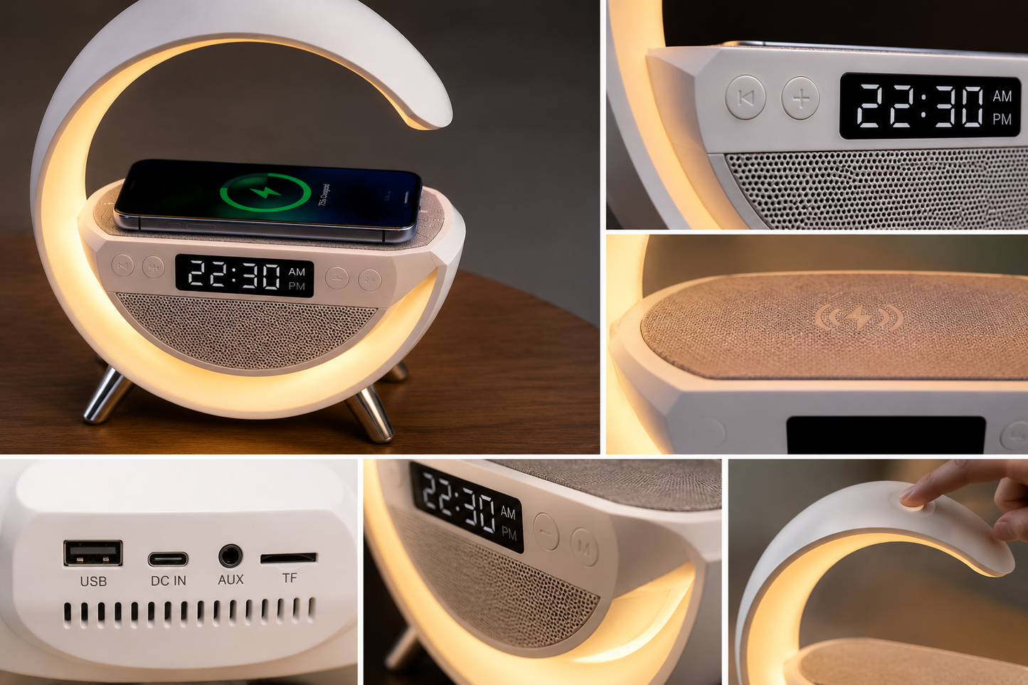 Wireless Charging Atmosphere Lamp with Bluetooth Speaker